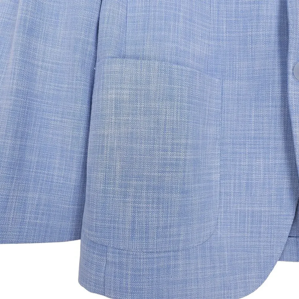 Calvin Klein Mens Slim Fit Sport Coat Blazer 38R Light Blue Solid Stretch NWT